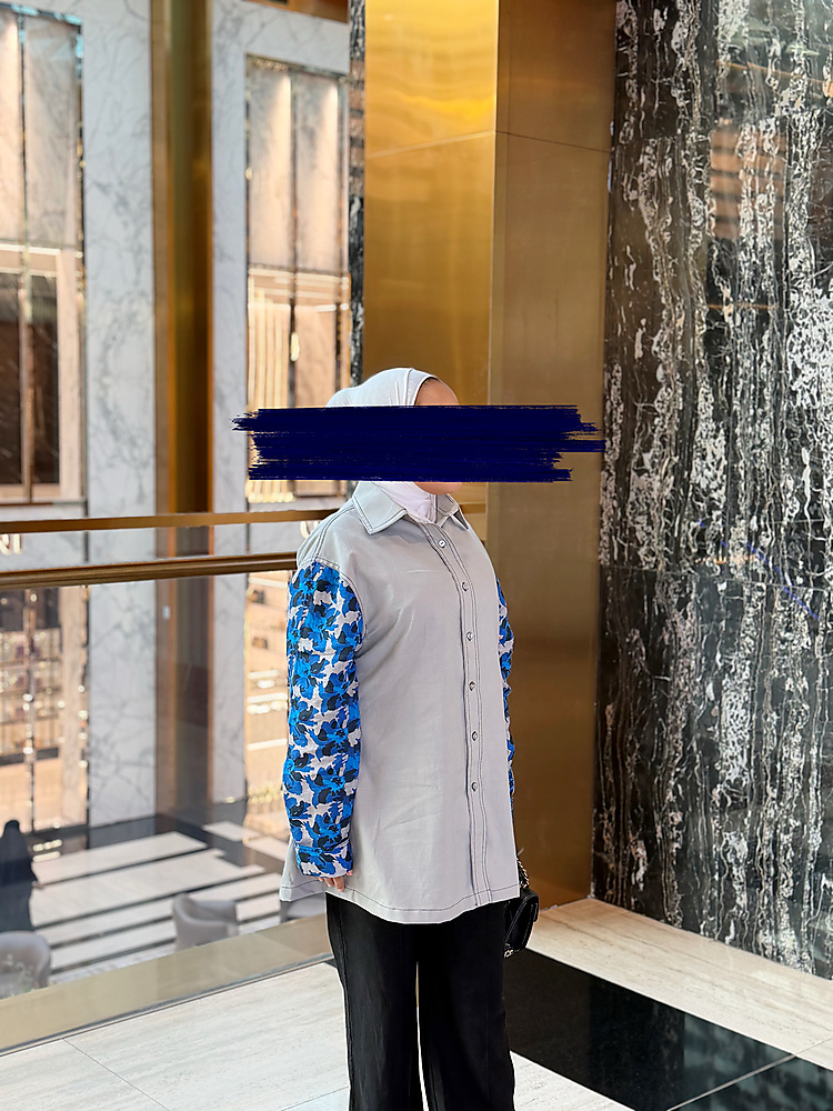 Blue Linen Sleeve Shirt