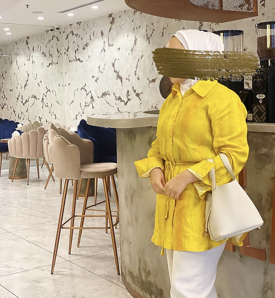 Yellow linen top