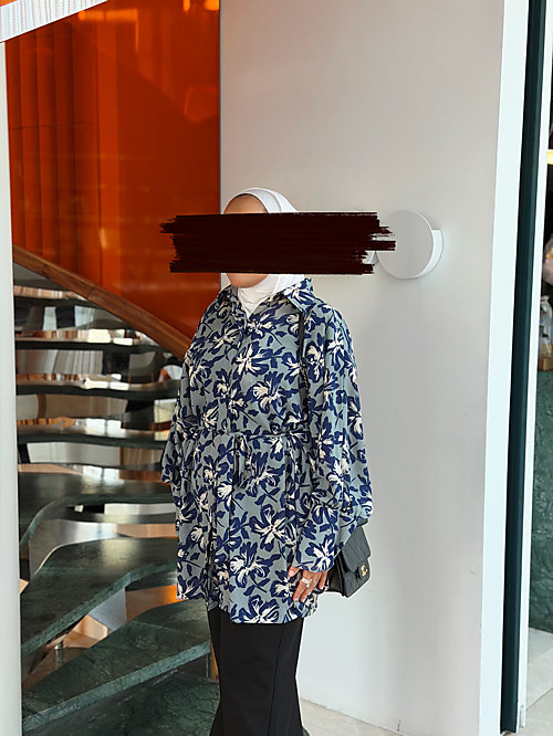 Blue floral shirt