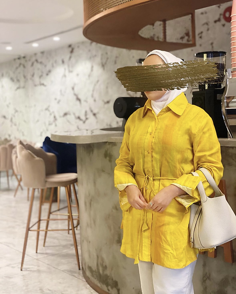 Yellow linen top