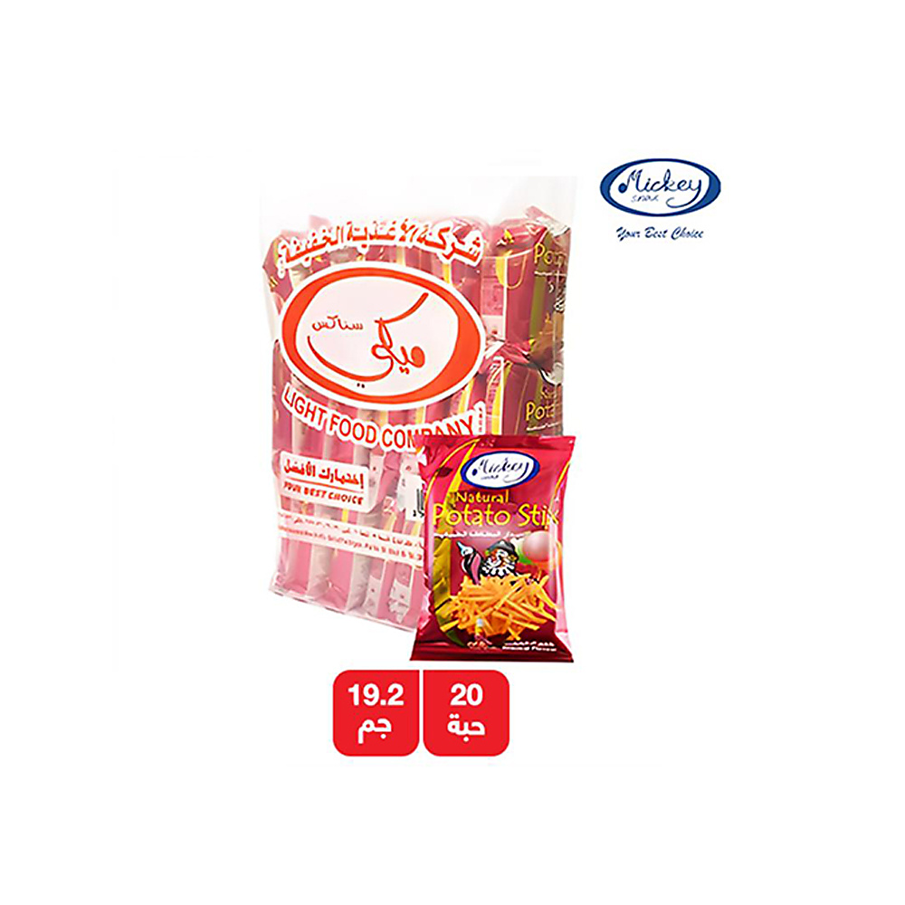 ميكي عيدان بطاطا بطعم الكاتشب - 19.2 x 20 جم