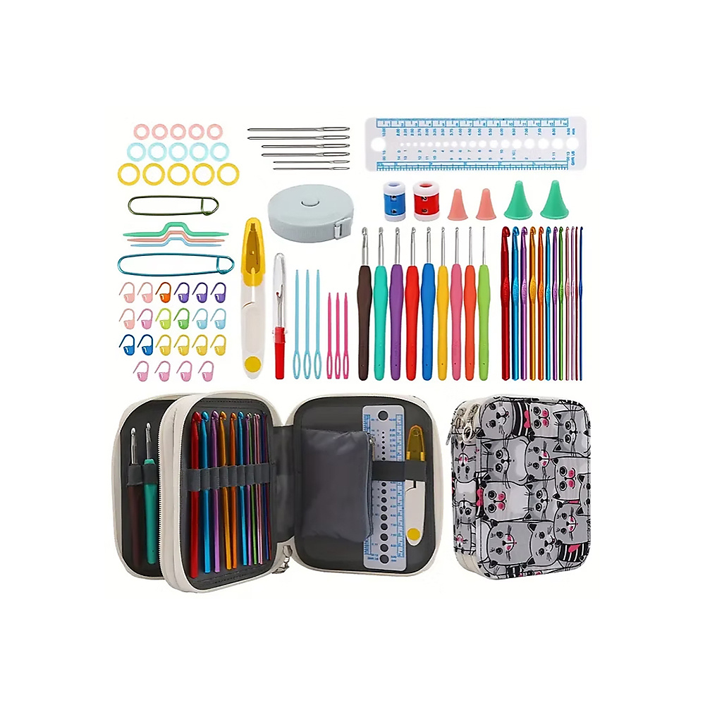 Set of crochet hooks &tools