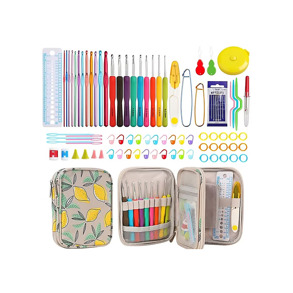 Set of crochet hooks &tools