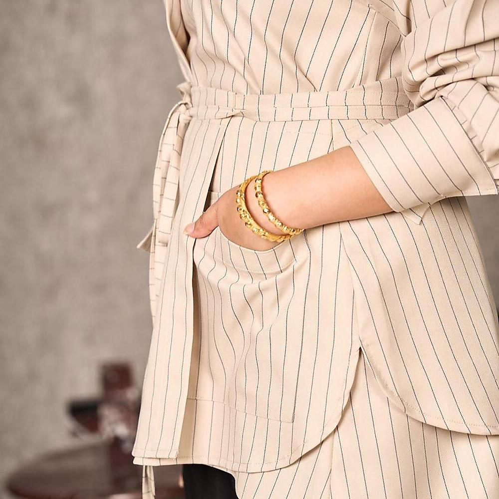 Striped Shirt with wrapped belt