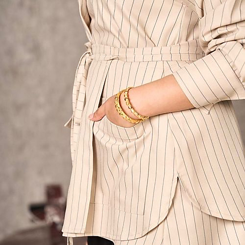 Striped Shirt with wrapped belt
