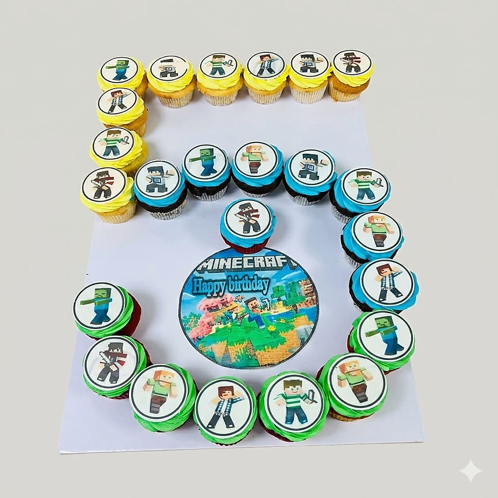 Minecraft Number Cupcake Set