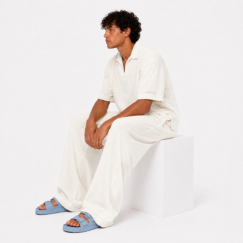 cream men towel set