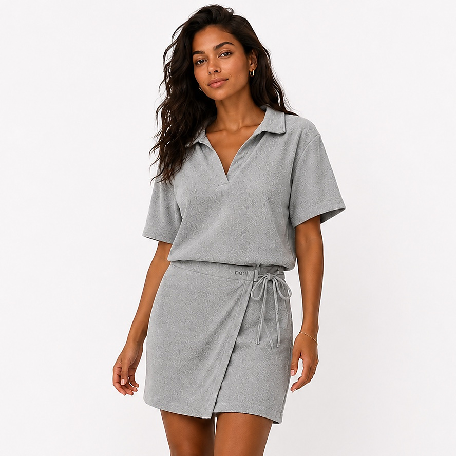 gray Bou skirt set