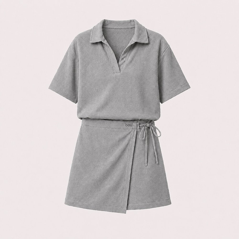 gray Bou skirt set