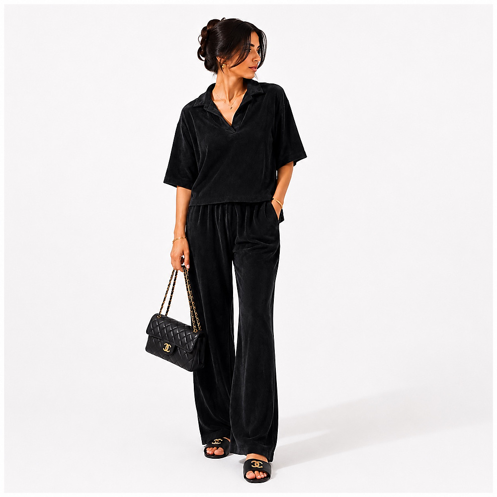 black towel set