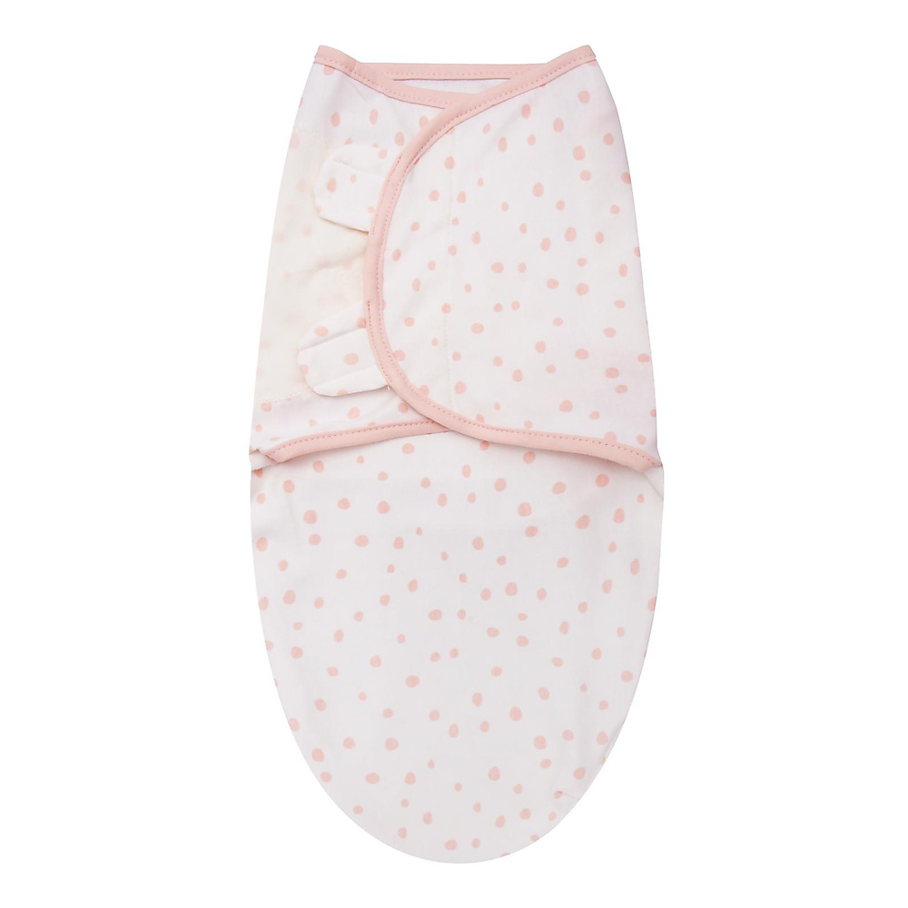 Swaddles White-Pink Polkadots