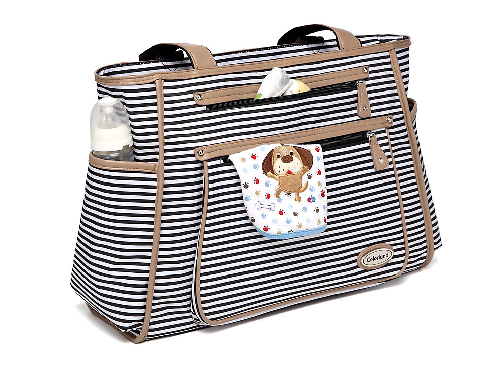 colorland shoulder diaper bag (Black\white)