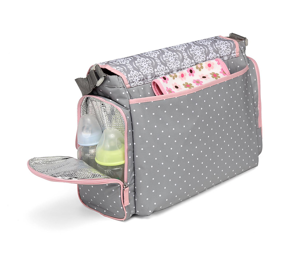 colorland shoulder diaper bag (Grey\pink)