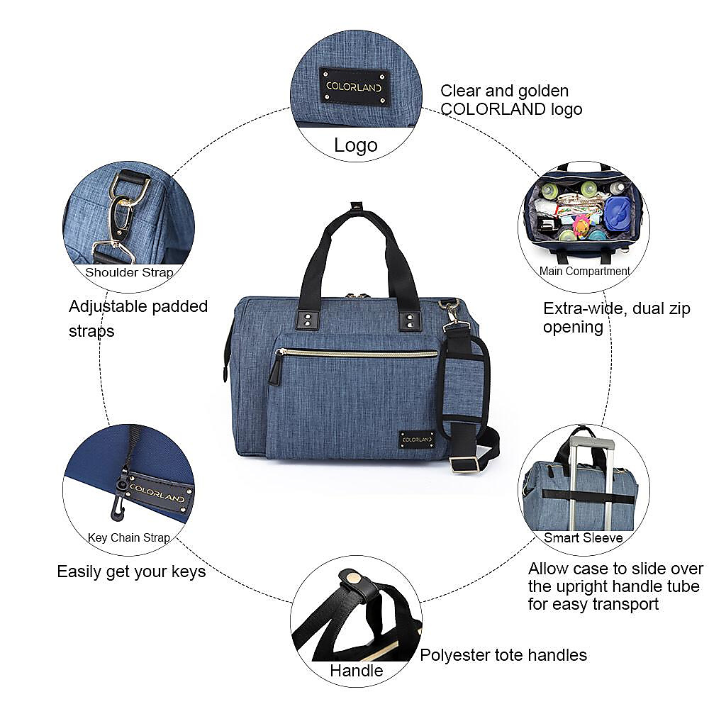 colorland shoulder diaper bag (Blue)