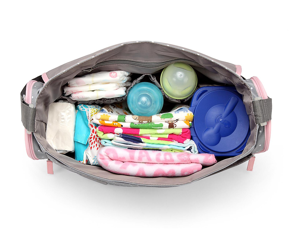 colorland shoulder diaper bag (Grey\pink)