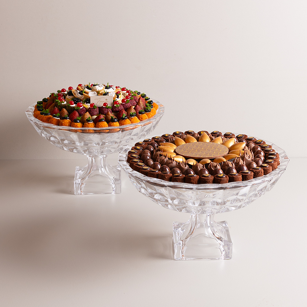 Pearl Crystal Tray with Base