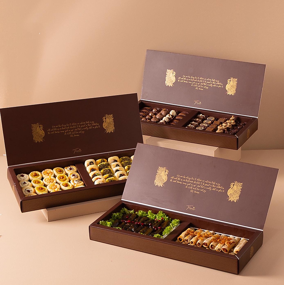 Royal Peacock Offer, Chocolate Fatayer and Ragati With Musakhan