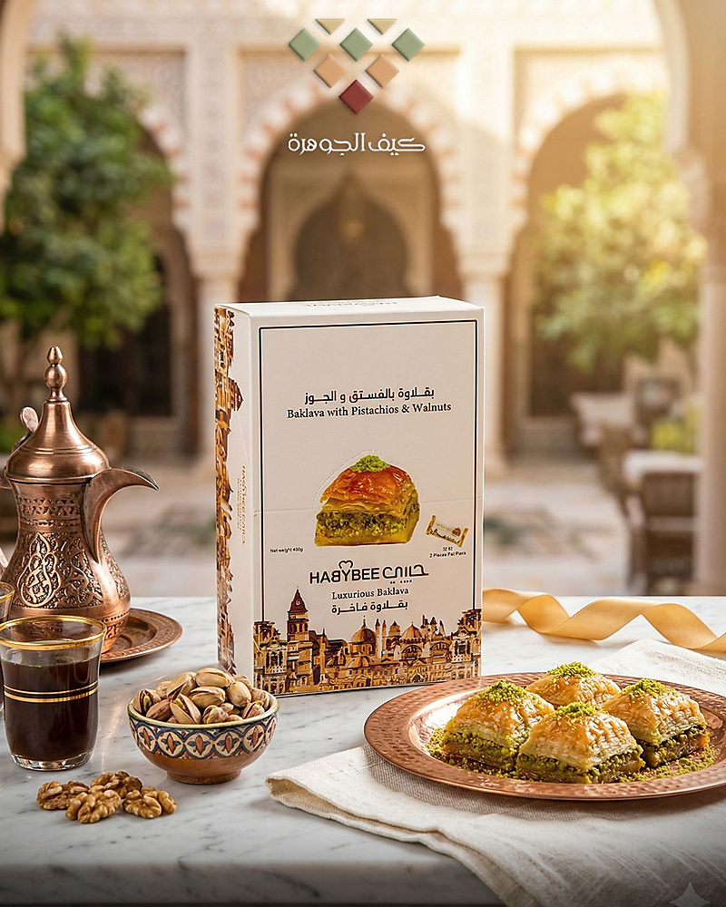 بقلاوة الفستق والجوز الفاخر 12 كيس حبيبي