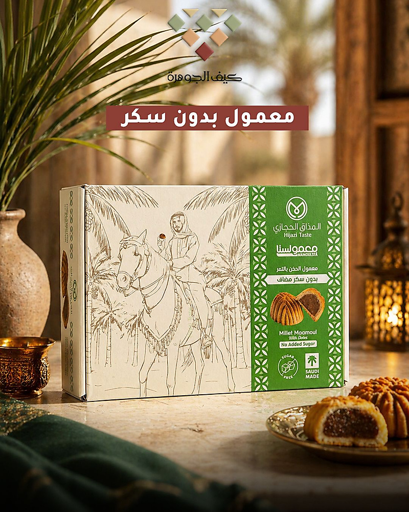 Millet cookies with dates, sugar-free, Hijazi style