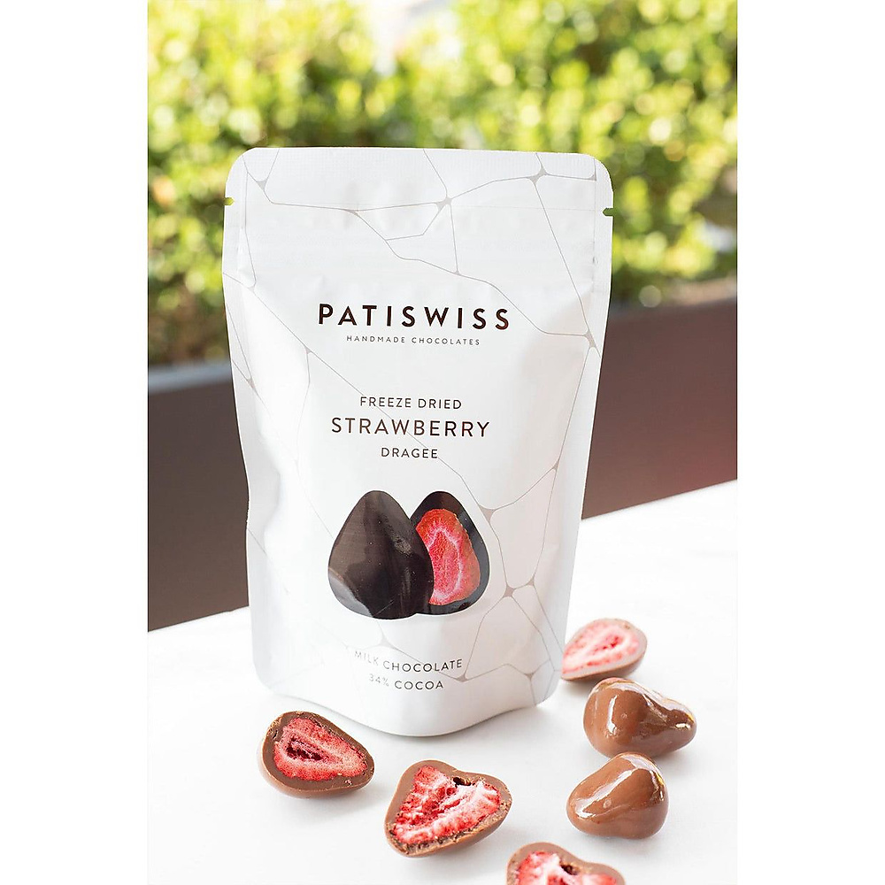 Patty Swiss Freeze-Dried Strawberries Covered in Milk Chocolate 80g