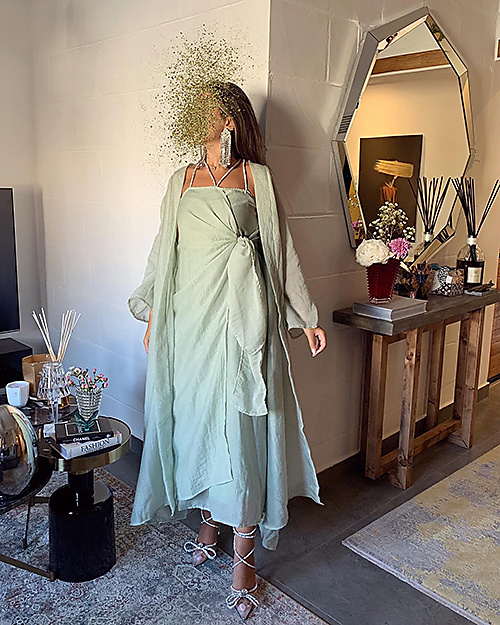 Green Feather Dress