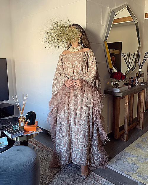 Free Size Beige Sparkling Dress