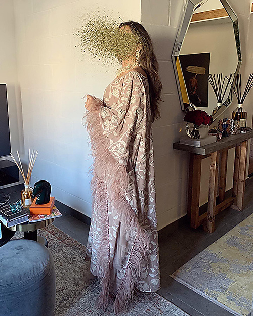 Free Size Beige Sparkling Dress