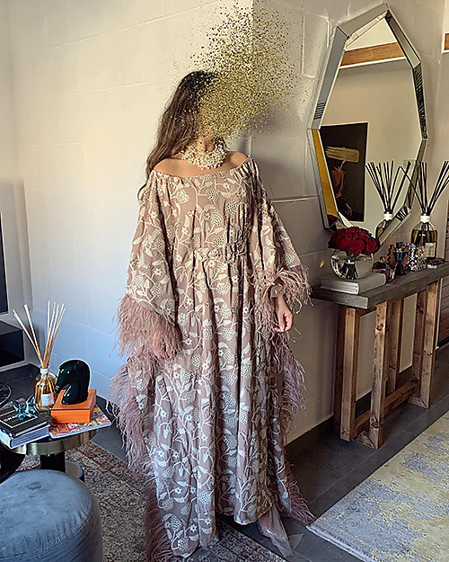 Free Size Beige Sparkling Dress