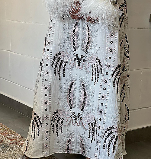 White Embroidery Kaftan