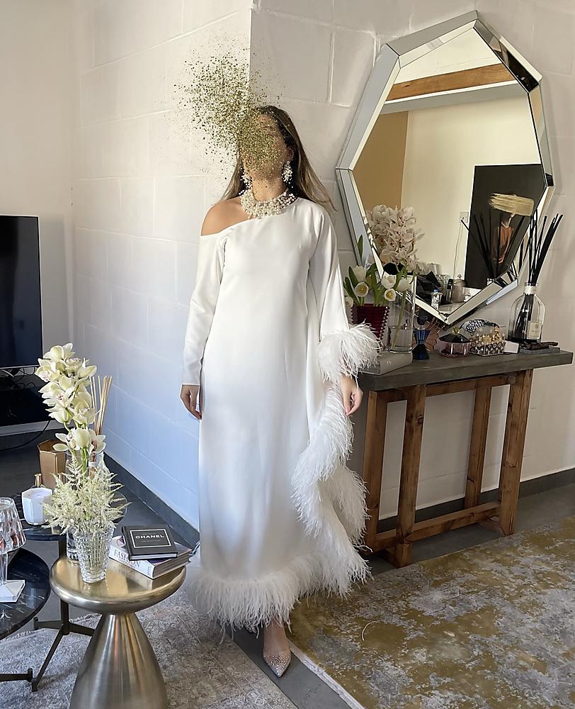 FEATHER MAXI DRESS