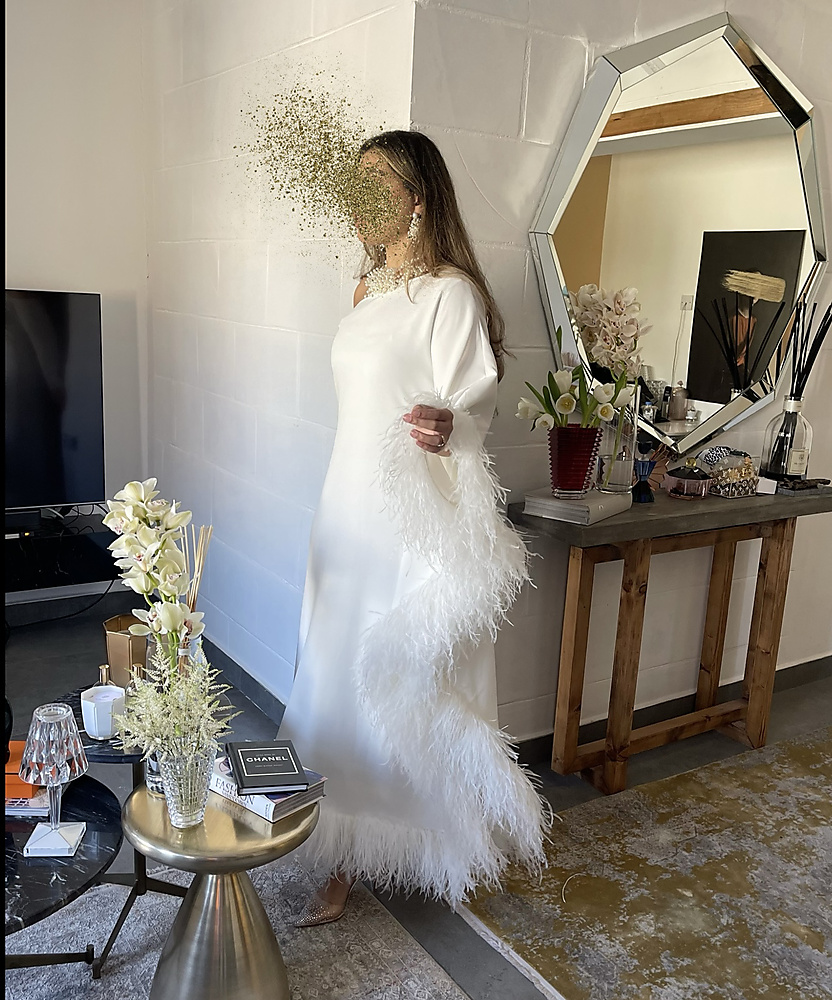 FEATHER MAXI DRESS