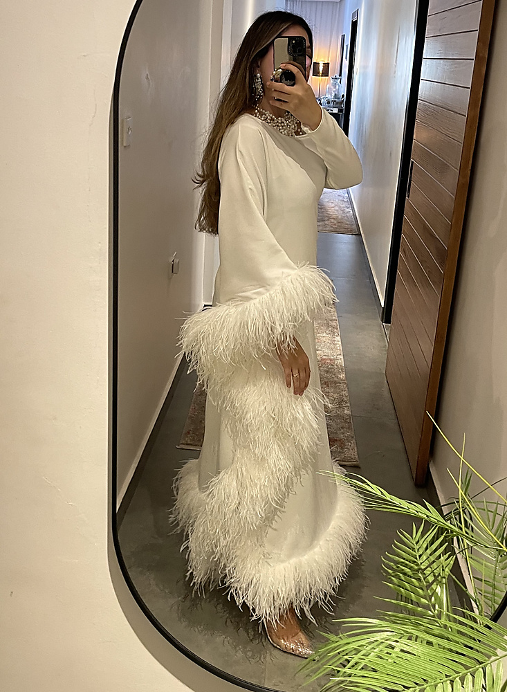 FEATHER MAXI DRESS