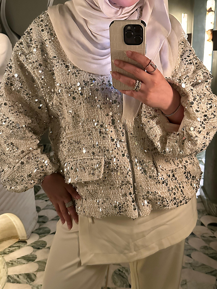 BOMBER GLITTERY JACKET