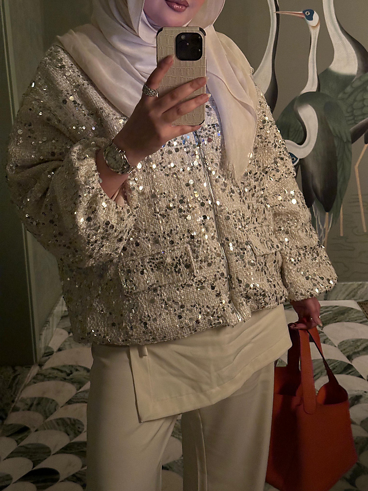 BOMBER GLITTERY JACKET