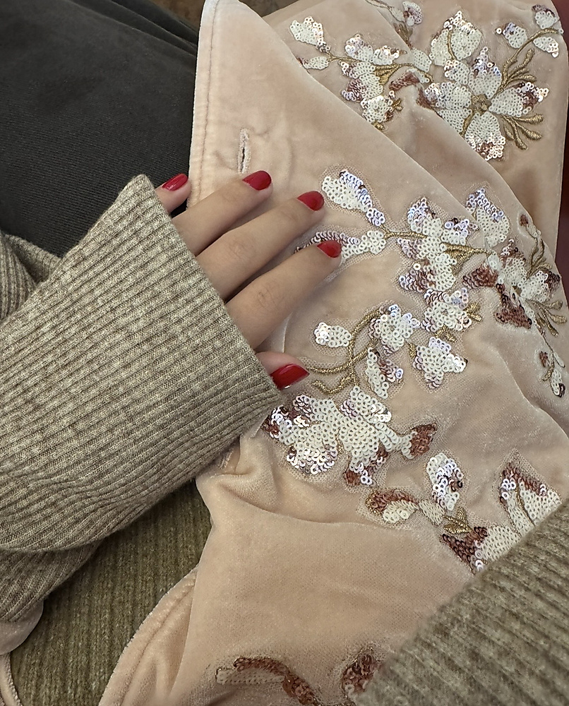 velvet sakura blazer
