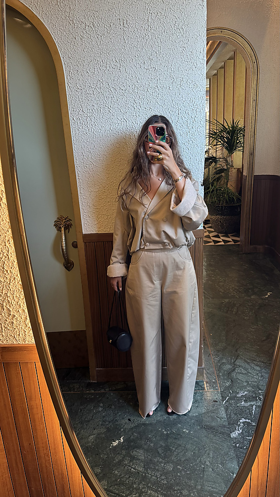 Oversized Cropped Blazer Set