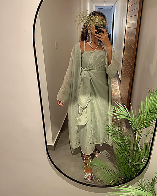 Green Feather Dress