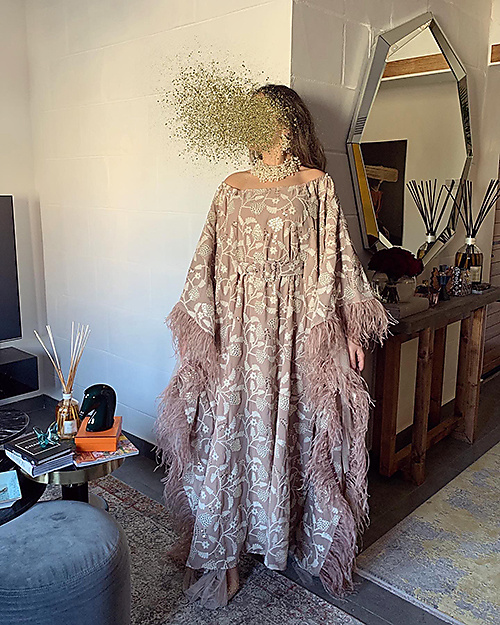 Free Size Beige Sparkling Dress
