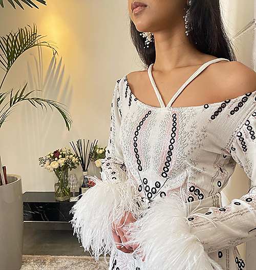 White Embroidery Kaftan