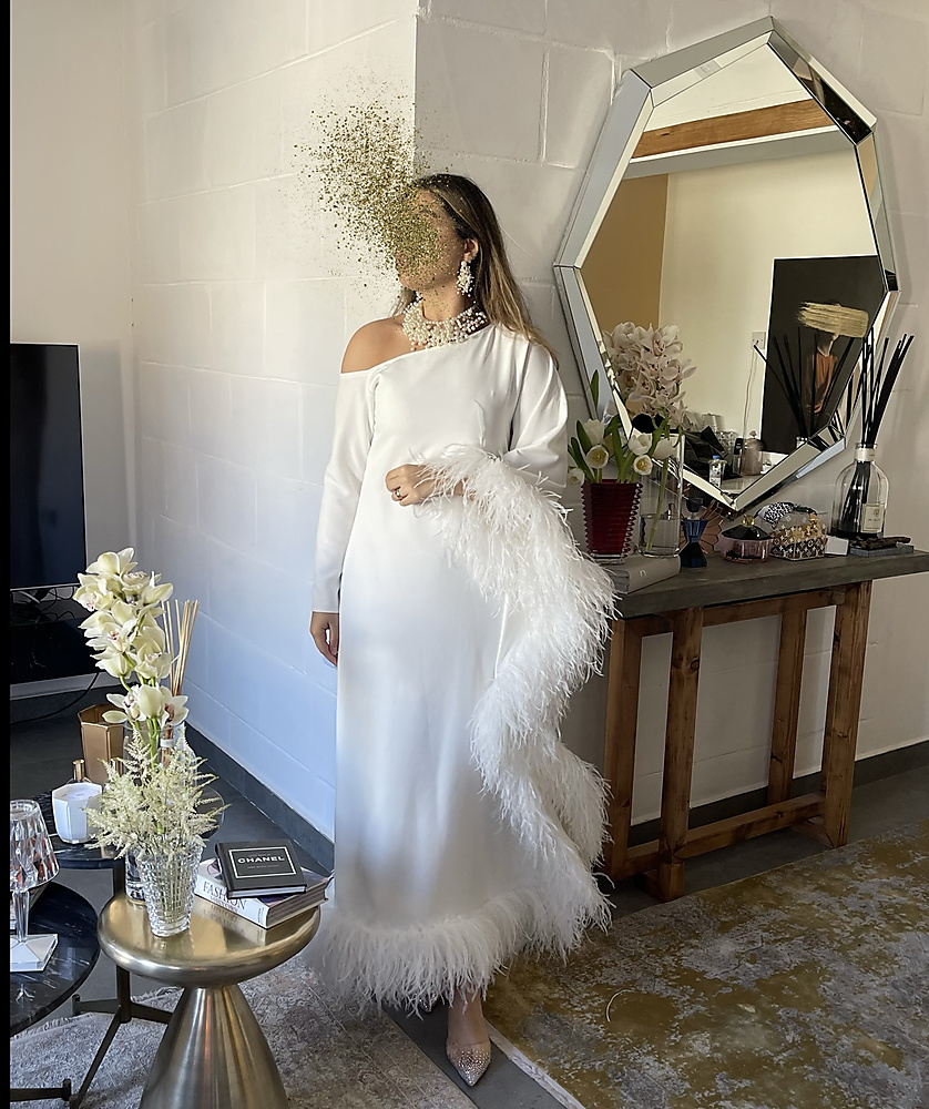 FEATHER MAXI DRESS
