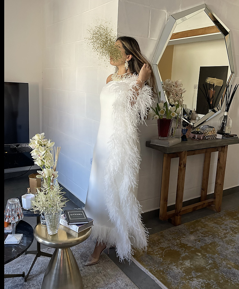 FEATHER MAXI DRESS