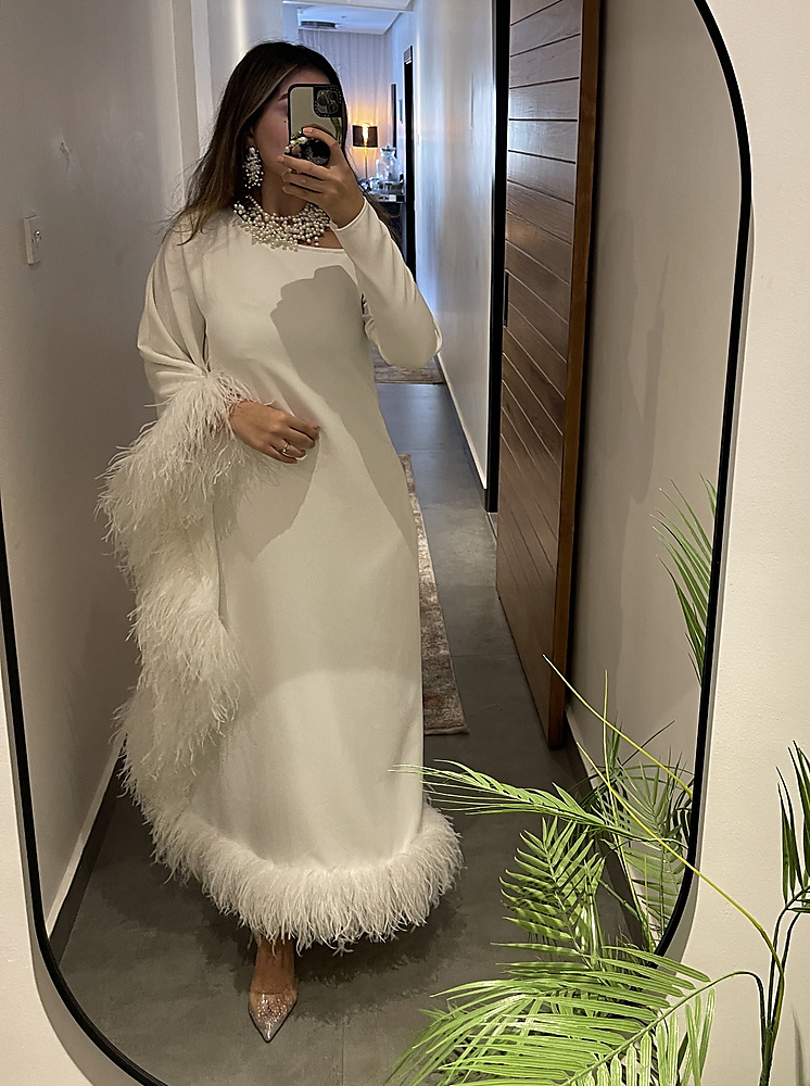 FEATHER MAXI DRESS
