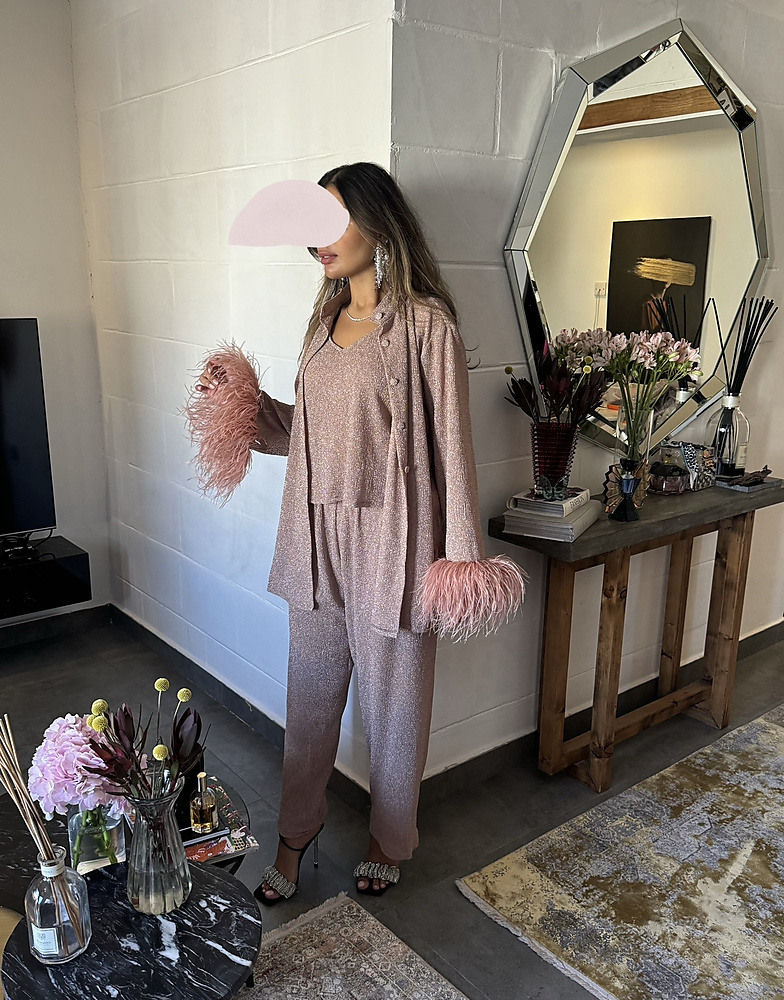 metalic top with pant