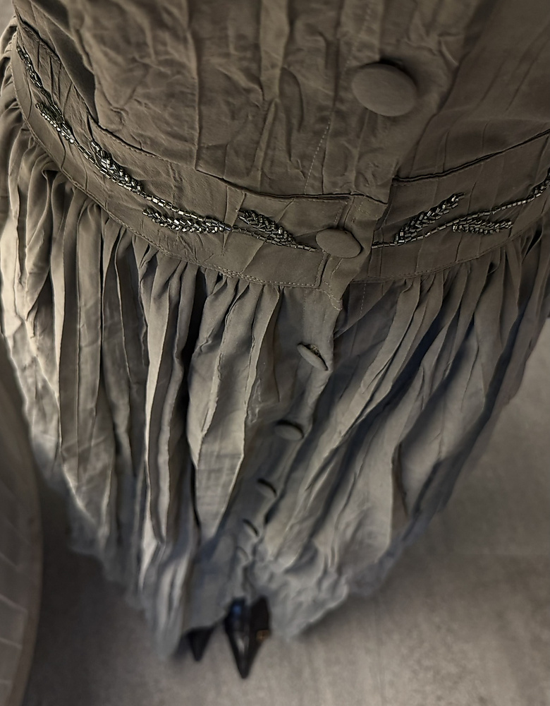 olive buff dress