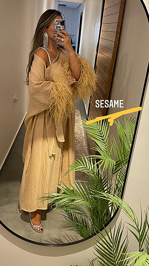 Beige Feather Dress