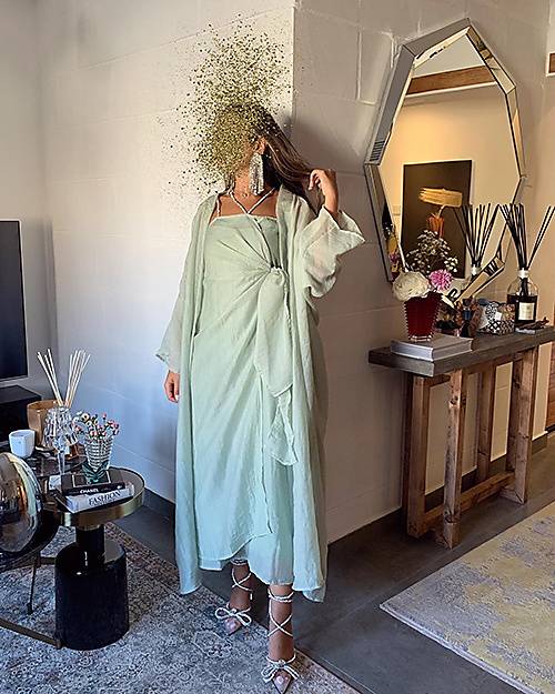 Green Feather Dress