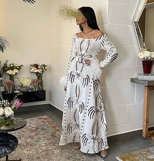 White Embroidery Kaftan