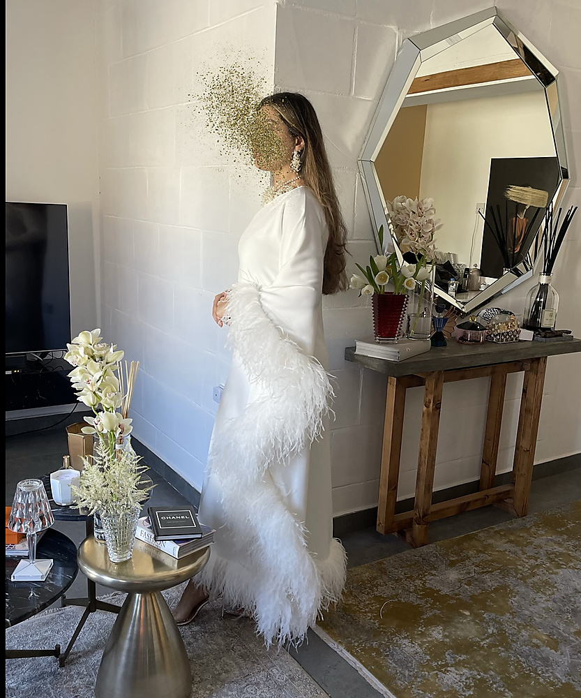 FEATHER MAXI DRESS