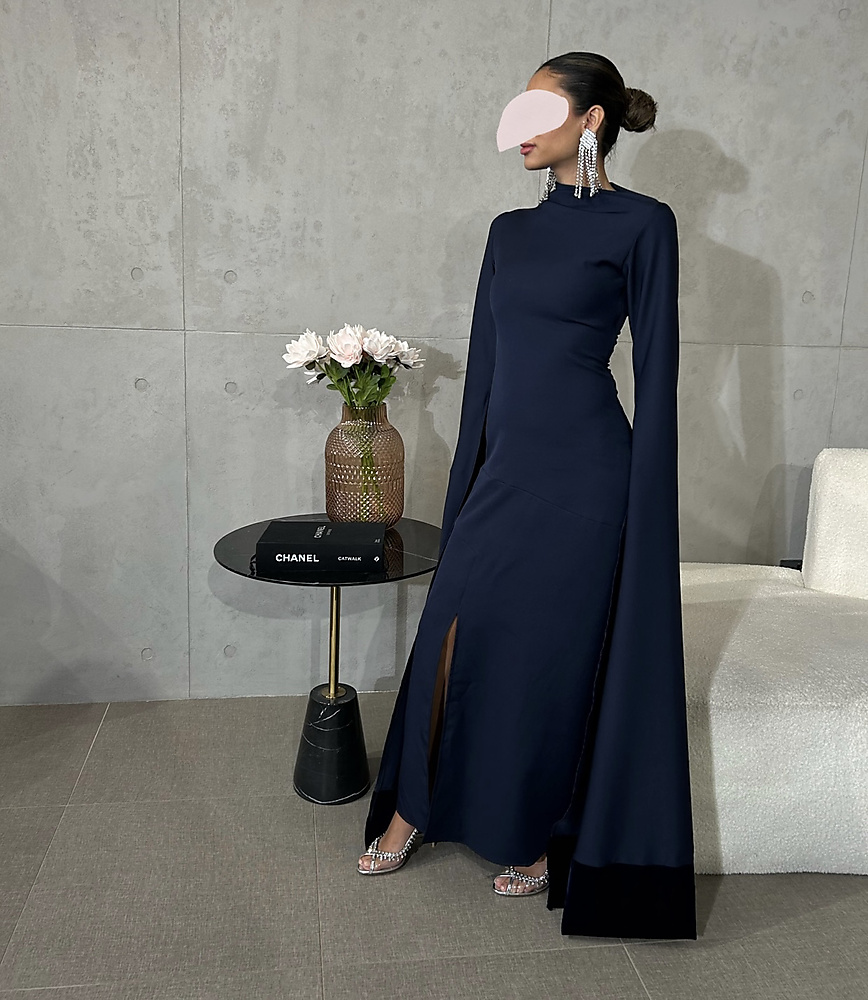 NAVY  WITH VELVET