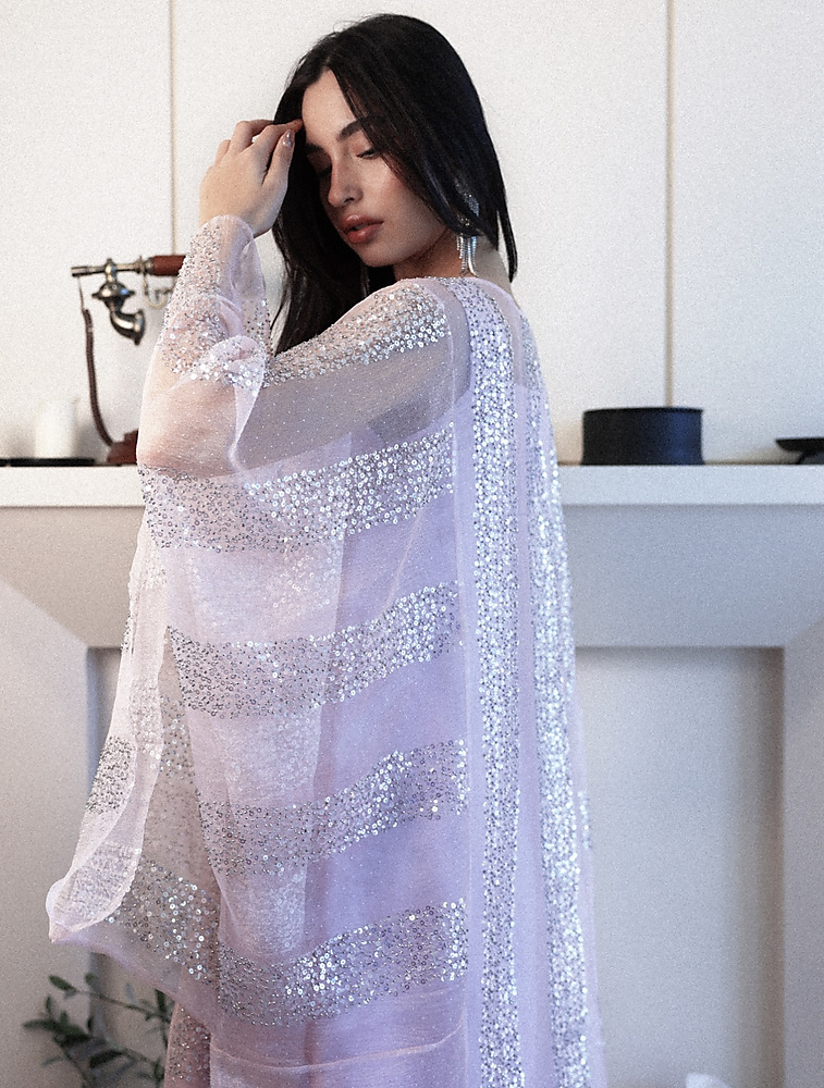 METALLIC ROSE KAFTAN